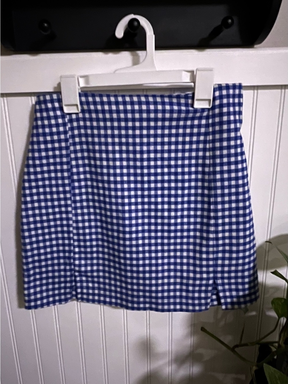 love on a hanger Blue and White Gingham Mini Skirt